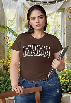 Plus Size Mama Shirt: Women Mama Leopard Print T-Shirt Funny